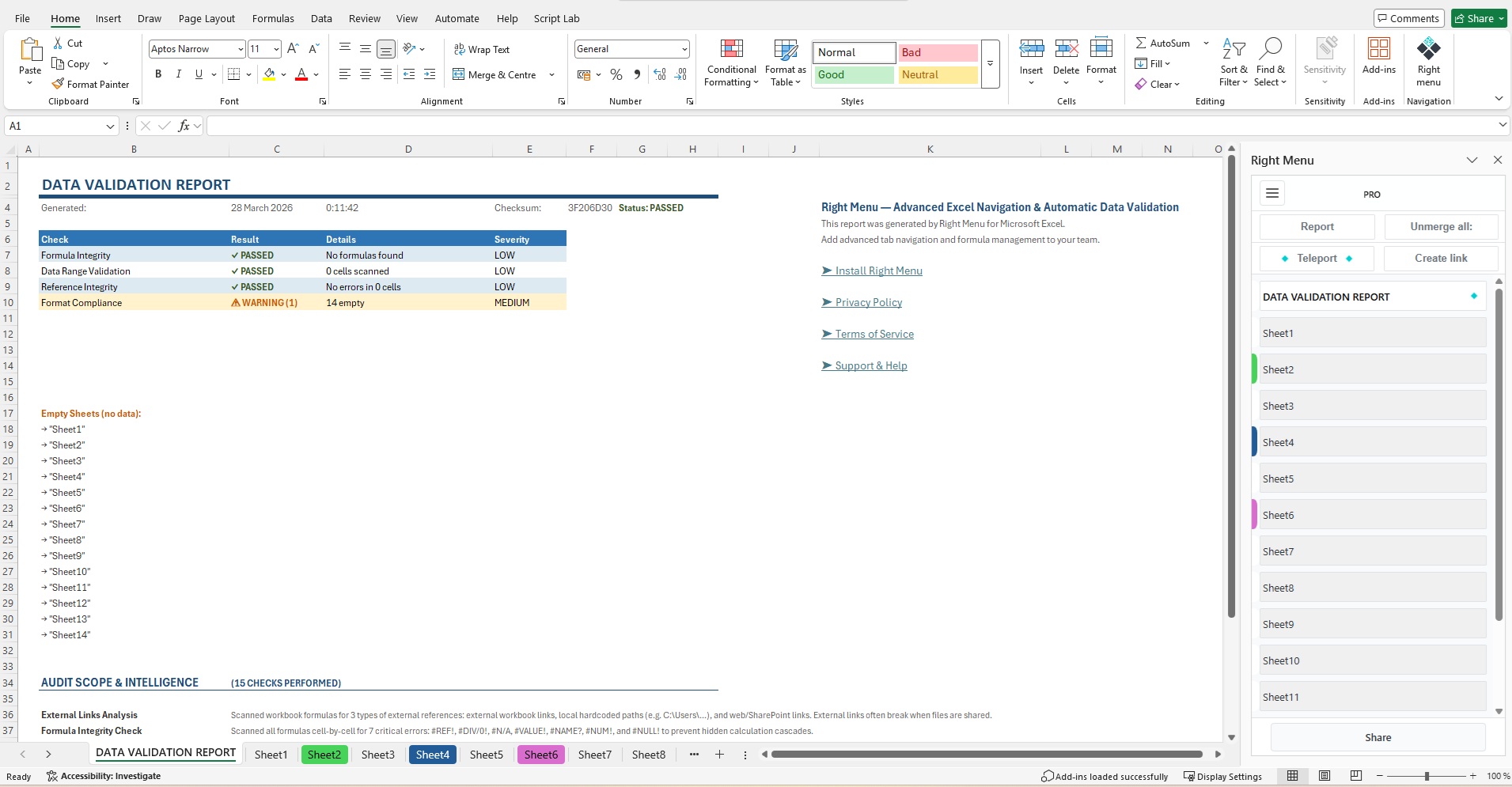Excel Program Menu Design Right Menu Enterprise — Excel Navigation Add-in for Organizations ...